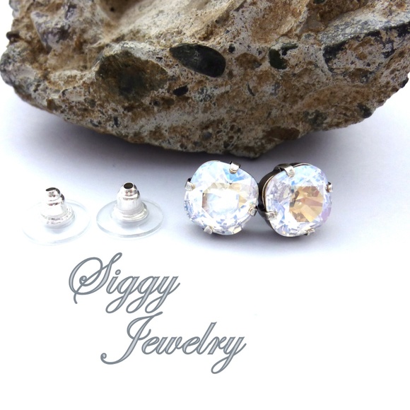 Swarovski Crystal Moonlight Earrings, 10mm Studs - Picture 5 of 7
